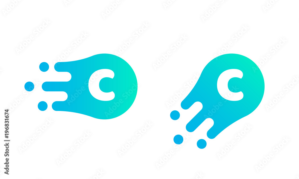 Poster letter c logo template of abstract liquid bubble shape for modern company. vector creative z logo in