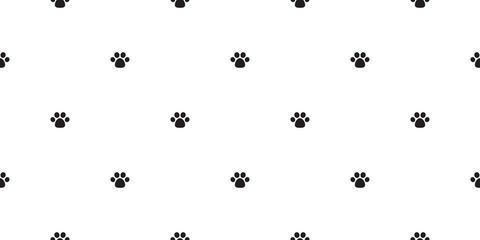 Obraz na płótnie Canvas Dog Paw Seamless Pattern vector Cat paw footprint isolated wallpaper background white