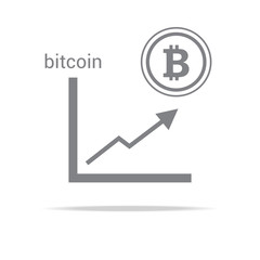 cryptocurrency concept, trading bitcoin in stock market with graph going up