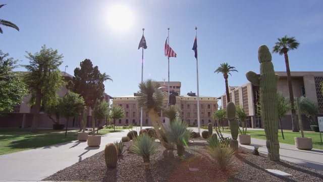 Statue in front of the Arizona Capitol building