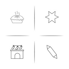 Holidays simple linear icon set.Simple outline icons