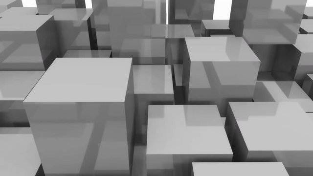 4k,abstract 3d metal cubes animation background.