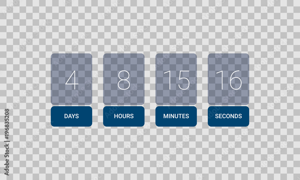 Poster countdown clock counter timer. vector time remaining count down flip board with scoreboard of day, h