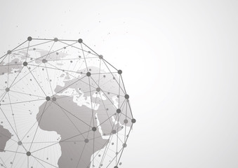 Global network connection. World map point and line composition concept of global business. Vector Illustration
