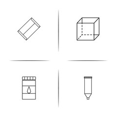 Creative Process And Design simple linear icon set.Simple outline icons