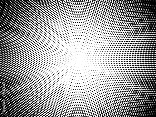 Radial Halftone Pattern Texture Vector Black And White Radial Dot