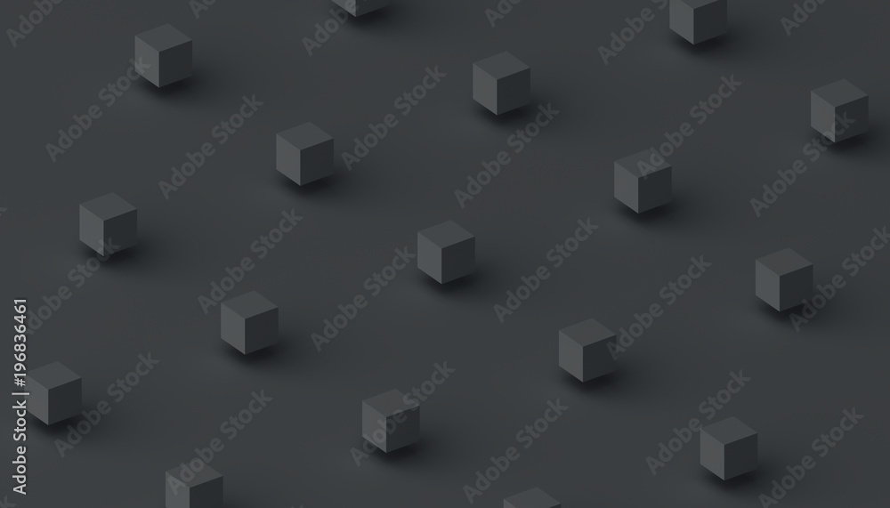 Aufkleber abstract 3d rendering of geometric shapes. computer generated minimalistic background with cubes. mo