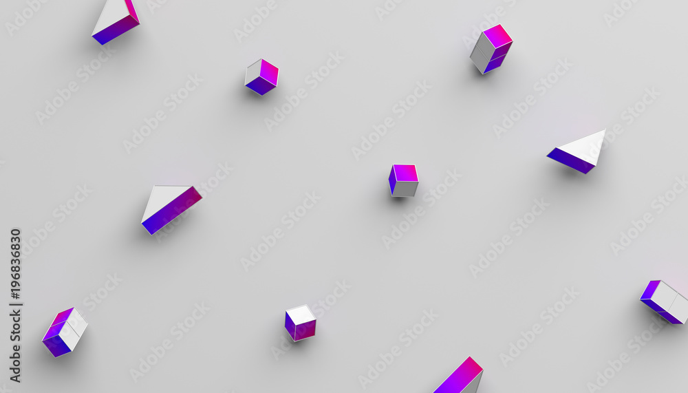 Poster abstract 3d rendering of geometric shapes. modern background with simple forms. minimalistic design 