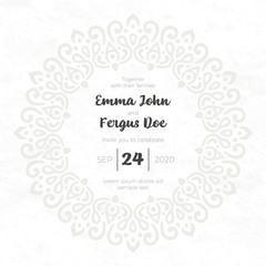Vector luxury wedding invitation with mandala