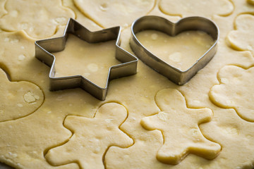 Closeup of making delicious butter cookies with sugar