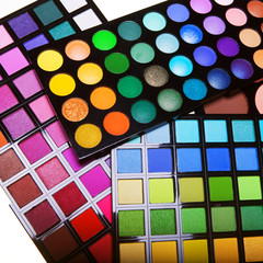 make-up collection over white background