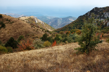 The Crimea Demerdzhi Mountain in autumn