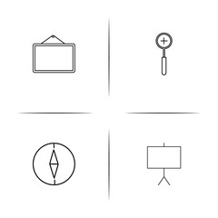 Creative Process And Design simple linear icon set.Simple outline icons