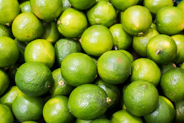 Ripe limes on the farm market