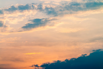 Abstract blurred of colorful dramatic sky in twilight.