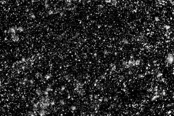 Snowfall on a black background - design element