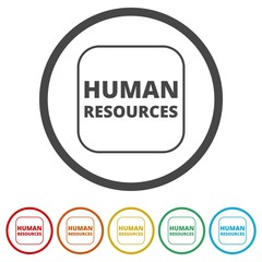 Human resources sign icon, 6 Colors Included