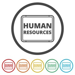 Human resources sign icon, 6 Colors Included
