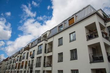 Fototapeta na wymiar Apartment house in Germany, nice residential area