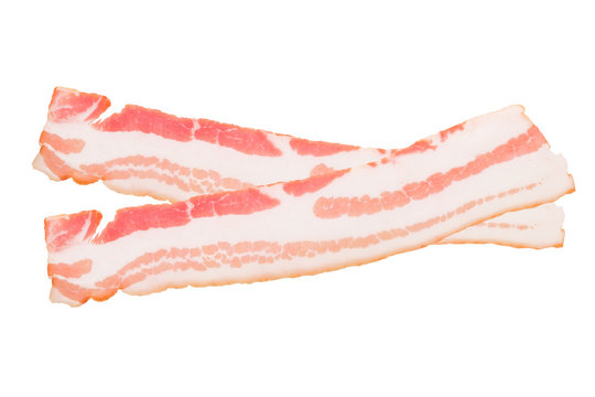 bacon, isolated on white background, clipping path, full depth of field