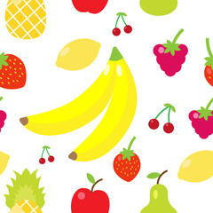 Colorful fruits seamless pattern