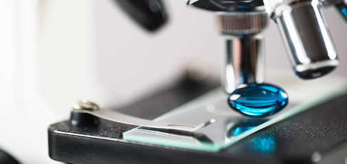Laboratory Microscope. Scientific and healthcare research background.. drug tests tubes
