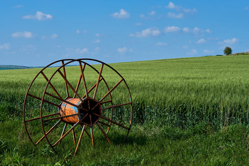 Old agricultural equipment wheel