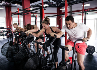 Athletes training in a cross-fit gym