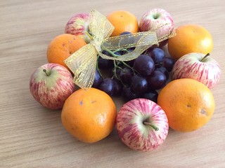 fruits salad, Apple, Graps