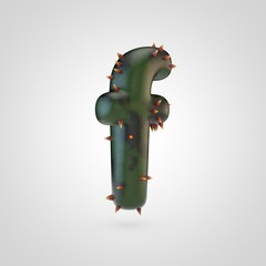 Plant letter F lowercase with spikes isolated on white background.