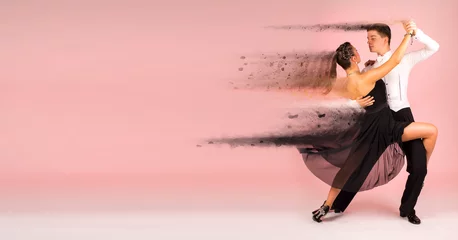 Acrylic prints Dance School Tango dancing school couple background