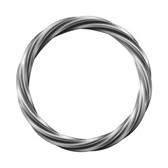 Twisted ring on white background. isolated 3d illustration