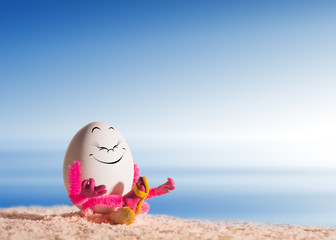 Mditating on a sea beach