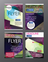 Set Flyer Design Abstract Polygonal. Business Template for Flyer, Banner,