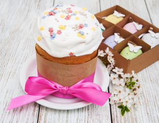 Easter bread and eggs