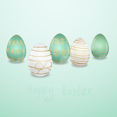 template of the Easter greeting card with eggs