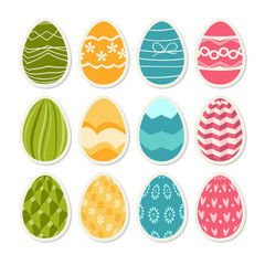 set of egg stickers with patterns