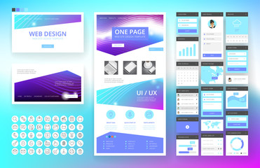 Website design template and interface elements