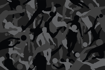 vector background of seamless soldier woodland gray soccer camo pattern © charnsitr