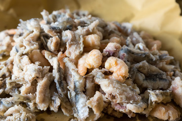 Tasty mixed fried fish