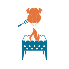 Brazier and chicken icon