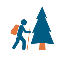 Hiking icon illustration