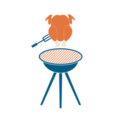 Barbecue grill with chicken icon