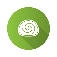 Swiss roll flat design long shadow glyph icon