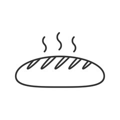 Fresh bread loaf linear icon