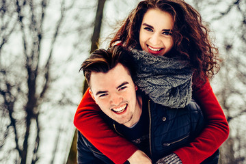 Couple in love on the street
