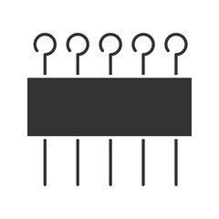 Eye pins set glyph icon