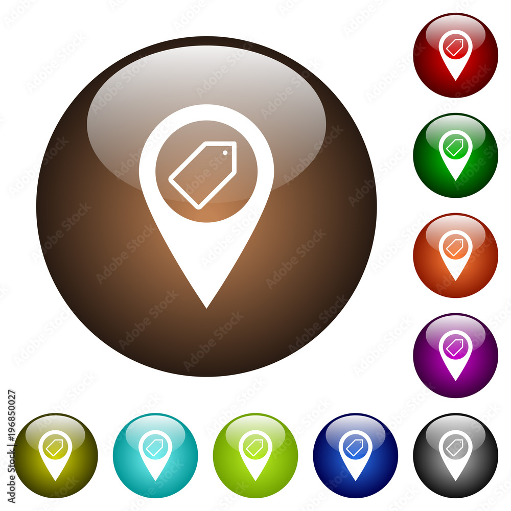 Poster tagging gps map location color glass buttons