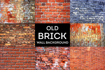 Fototapeta premium Stary ceglany mur tekstury tło grunge. Kolekcja