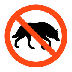  no  wolf sign ,vector illustratioon on white background